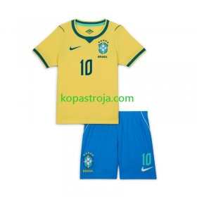 Billiga Fotbollströjor Brasilien Vinicius Junior 10 Barn Hemma tröja WM 2026 Kortärmad